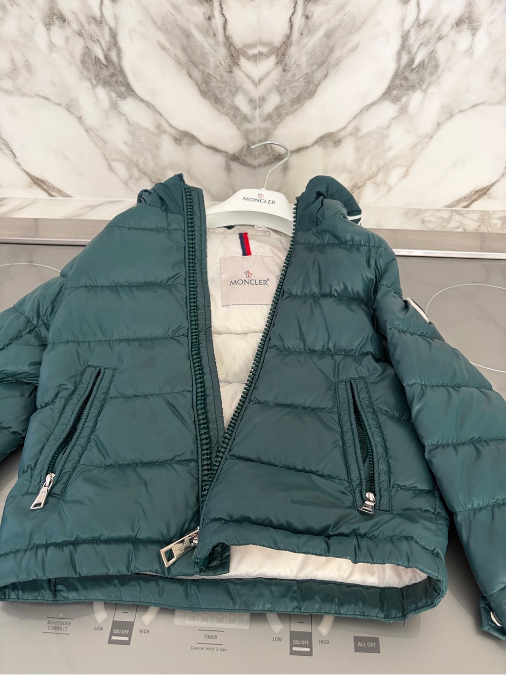 Moncler Teal Quilted Puffer Jacket